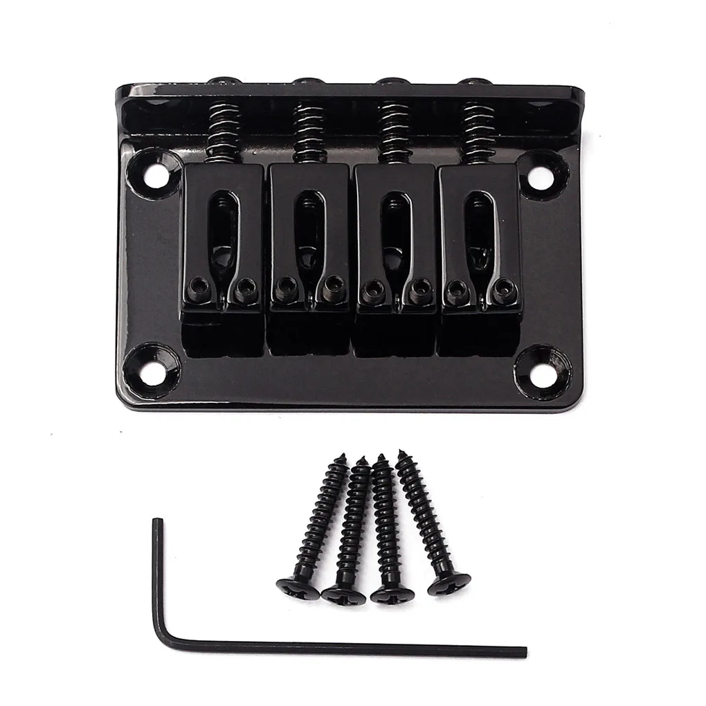 

4-струнный мост с гаечным ключом и винтами, винтажные высокопрочные детали из цинка для замены, электроинструмент серебристый