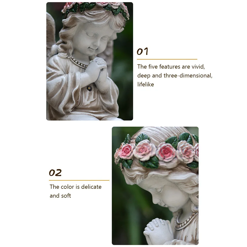 Статуя Ангела сада статуэтка ангела молитвы скульптура с подсветкой подарки на