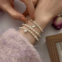 fmily minimalist 925 sterling silver personality pearl sweet bracelet fashion versatile light luxury jewelryfor girlfriend gifts