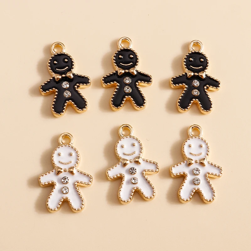 

10pcs Cartoon Small Enamel Christmas Snowman Charms for Jewelry Making Necklaces Pendants Earrings DIY Bracelets Crafts Supplies