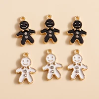 10pcs cartoon small enamel christmas snowman charms for jewelry making necklaces pendants earrings diy bracelets crafts supplies