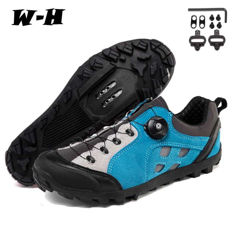 

High Quality Mens MTB Shoes Breathable Cycling Shoes with SPD Cleat Mountain Gravel Road Bike Sneakers Tenis Masculino WH-TB199