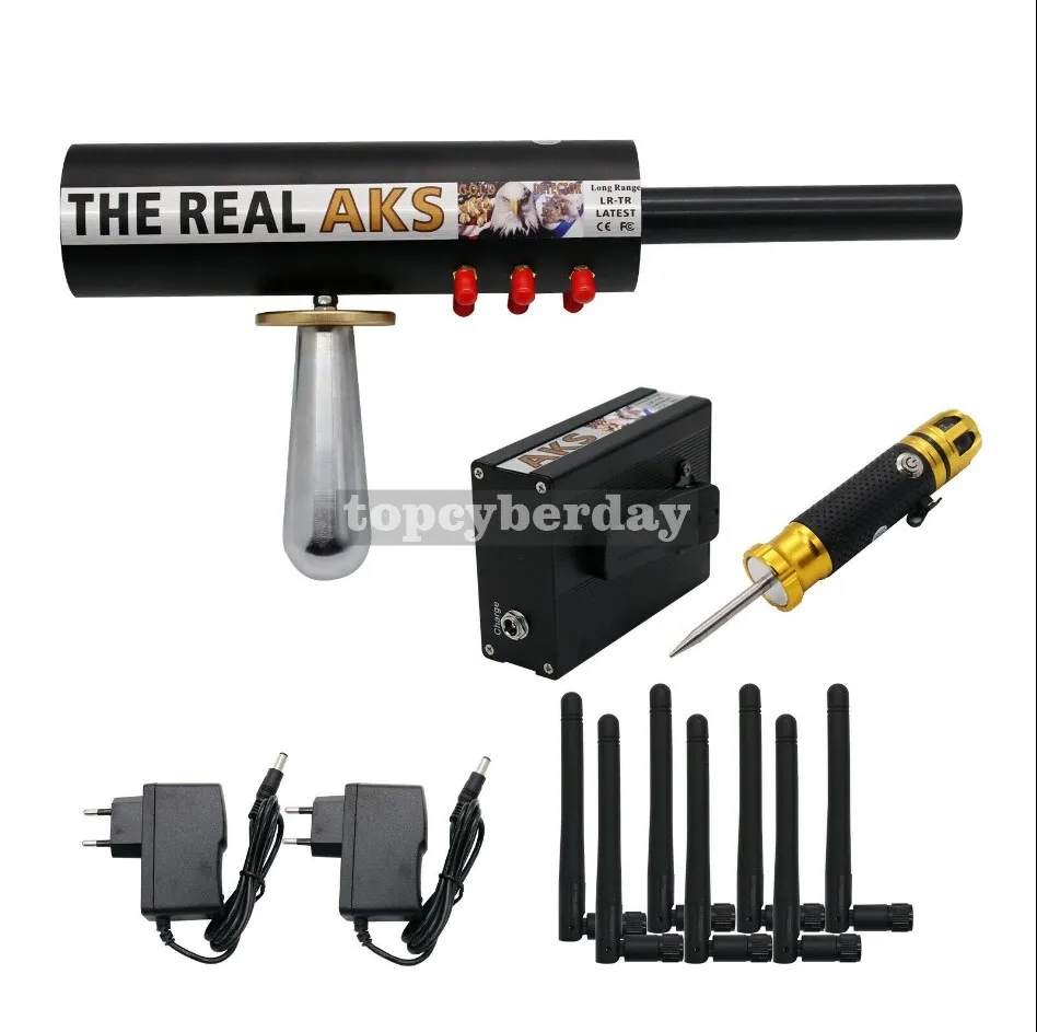 The Real AKS Long Range Detector+6 Antennas+Filter+Case for Silver Gold Black
