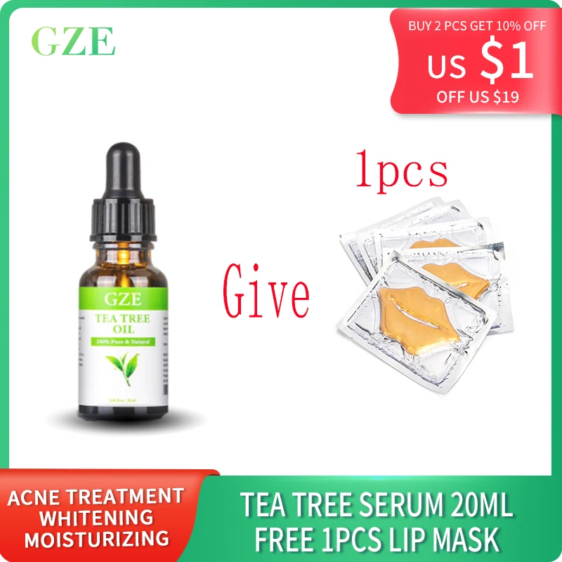 

GZE Tea Tree Oil Facial Skin Care Serum for Spot Treatment Targets Redness Bumps Acne Hydrating Oil-control Remove Pore Brighten