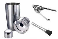 cocktail shaeler kit with 3 pieces in stainless steel 750 ml