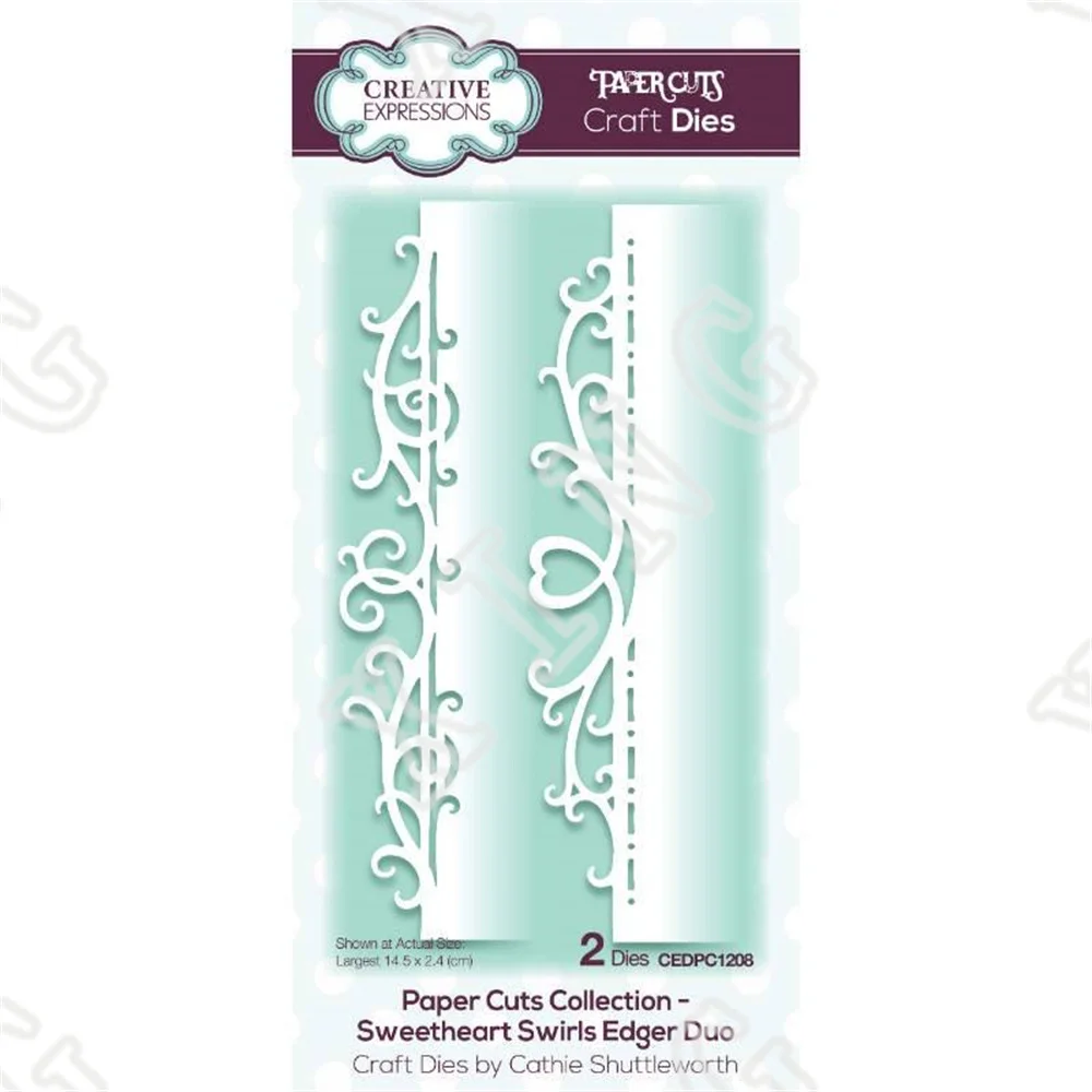 

2022 Scrapbook Decorate Embossing Template Sweetheart Swirls Edger Duo Craft Metal Cutting Dies Diy Greeting Card Handmade Molds