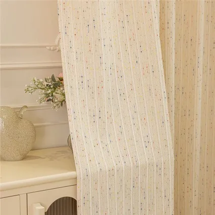 Фото Жаккардовые шторы Tobago Faire Island Rainbow Small Fragrant Snow для гостиной, для французских окон, на заказ №3