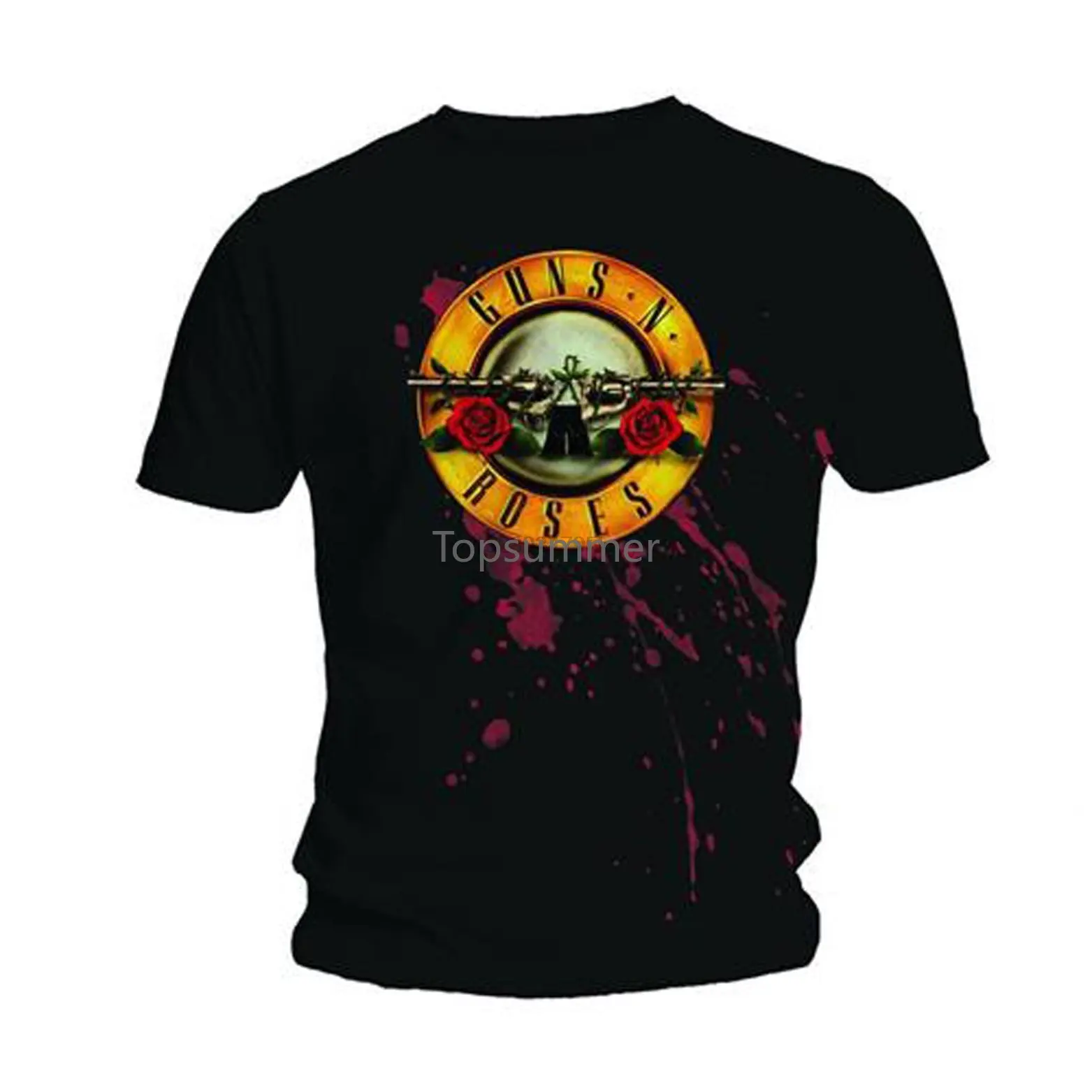 

Mens Guns N Roses Bullet Logo Slash Axl Rose Tee T-Shirt Mens Unisex