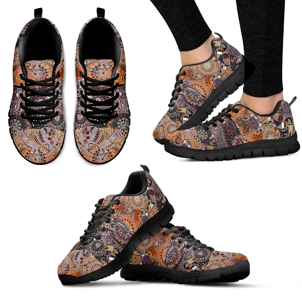 

INSTANTARTS Boho Kangaroo Design Brand Sneakers Hand Drawn Animal Print Comfortable Lace Up Flats Casual Shoes Zapatillas