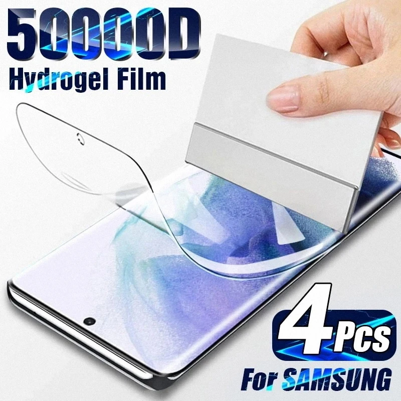 4Pcs Hydrogel Film Screen Protector For Samsung Galaxy S21 S22 S20 Ultra FE S8 S9 S10 Note 8 9 10 20 Plus Ultra SCreen Protector