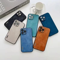 ultra thin slim leather phone case for iphone 13 pro max 12 11 pro max xr x 7 8 plus shockproof bumper soft fashion back cover