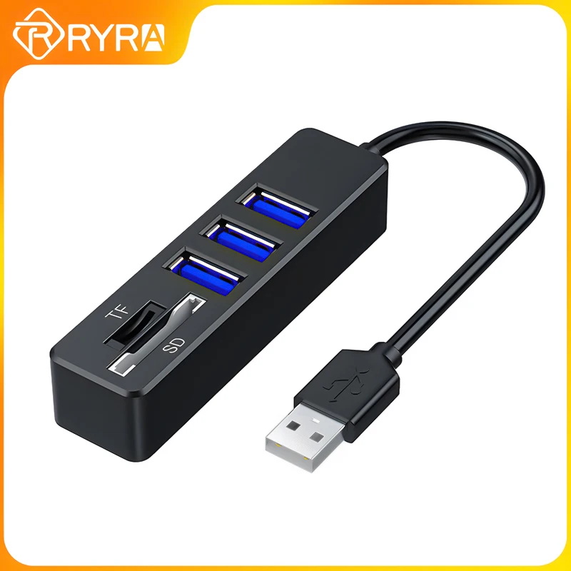 

USB-концентратор RYRA 2,0, разветвитель 3 + 2 SD/TF, многофункциональный USB-разветвитель для карт-ридер, док-станция 1-5, USB-концентраторы