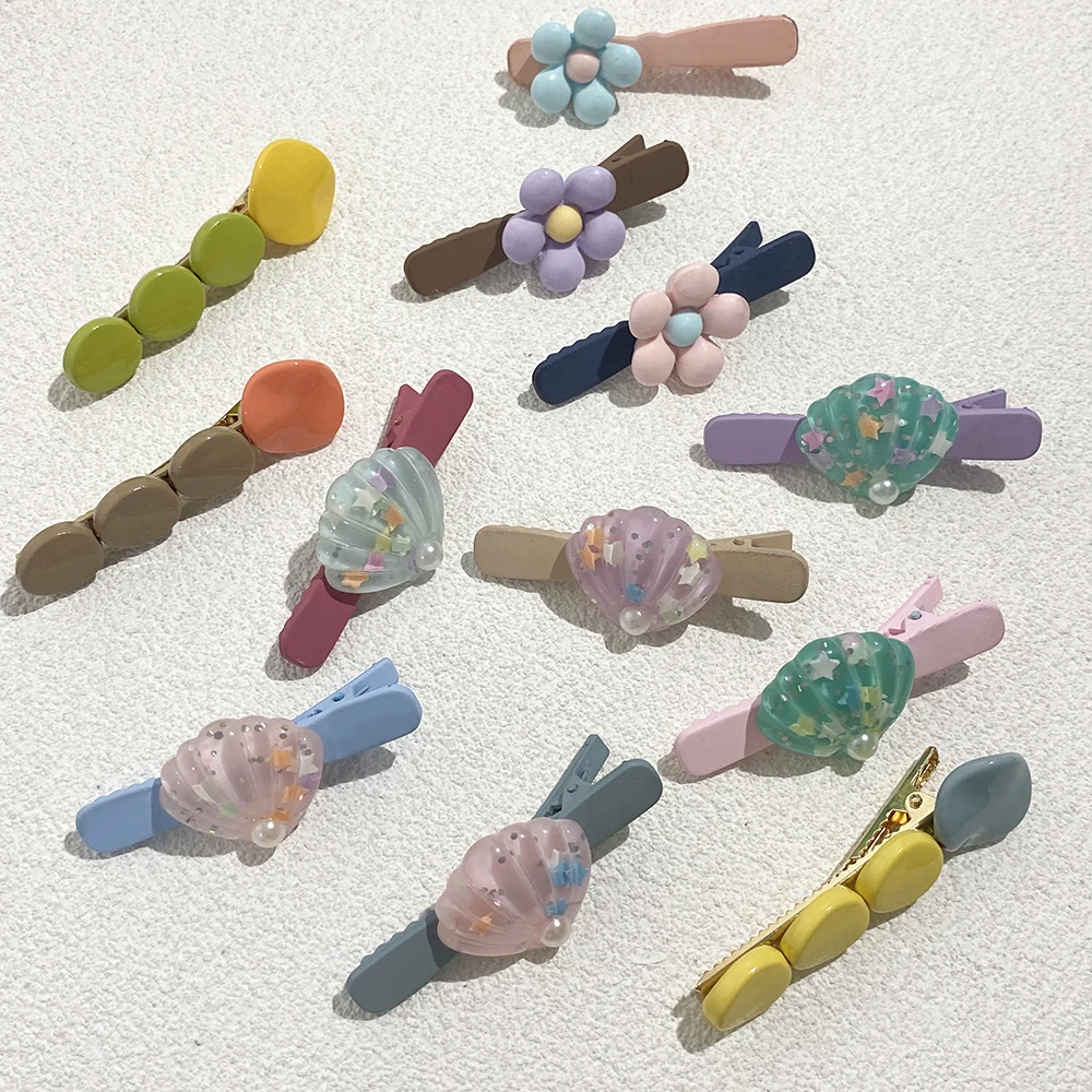 Женская заколка-краб для волос летняя пластиковая Заколка-краб с акриловыми