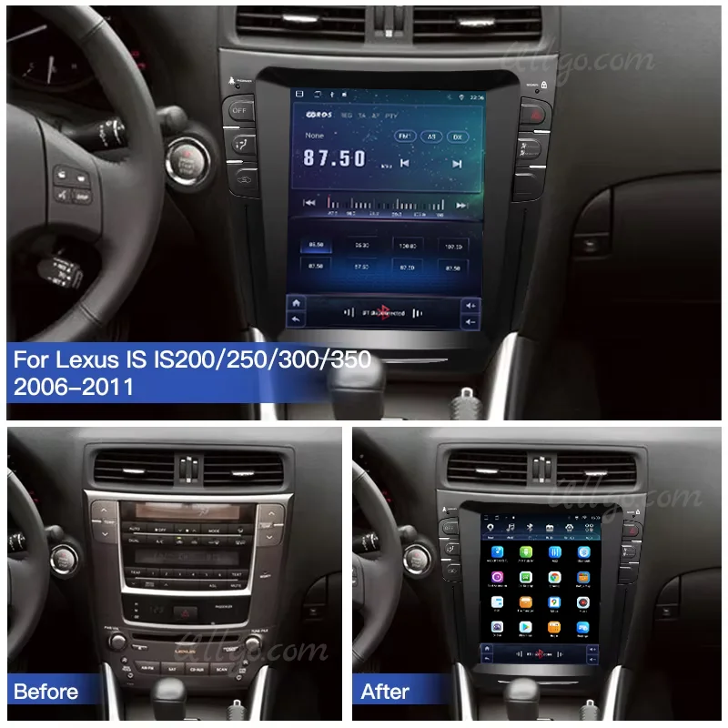 Фото Автомобильный радиоприемник Android с вертикальным экраном 10,4 для Lexus IS200 IS250 IS300 IS300C 2006-2011 №4