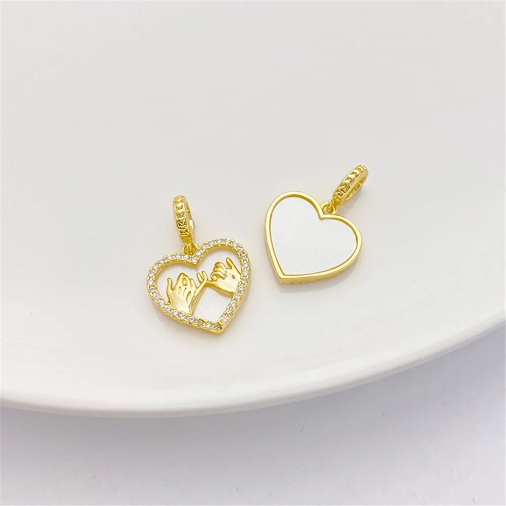 Кулон в виде Луны и цветка с инкрустацией из 18-каратного золота цирконом ожерелье