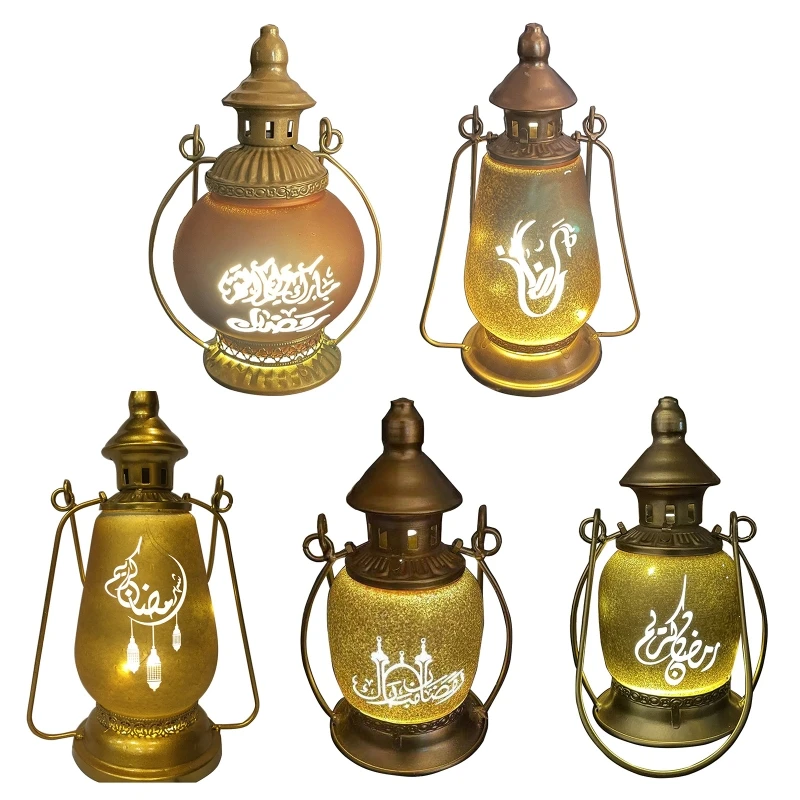

ИД светодиодный фонарь Рамадана кованый железный ночник украшение ветровая лампа для дома исламский мусульманский декор для вечеринки све...