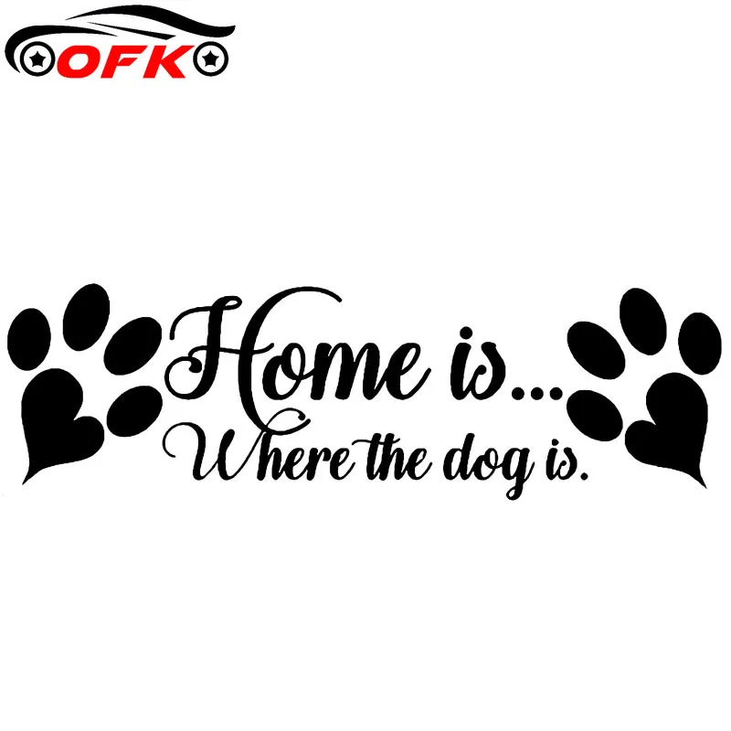 

Fashion Home Is Where The Dog Is Vinyl Car Sticker Decals Black/Silver 12.7CM*3.9CM