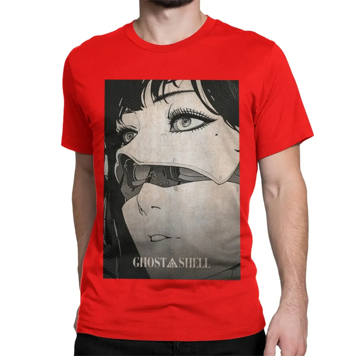 Ghost In The Shell Мужская женская футболка Забавная с коротким рукавом Футболка круглым