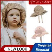 summer baby fisherman hat flower print toddler beach sun hat childrens cotton soft outer sunscreen fisherman hat