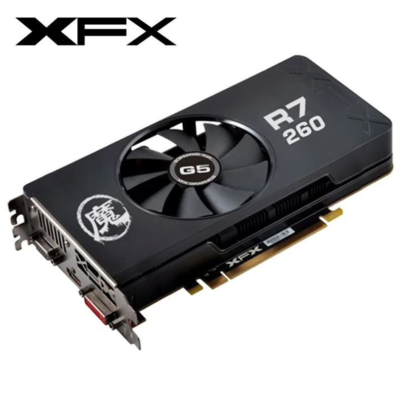 XFX R7 260 2 Гб видеокарты AMD Radeon Оригинал 260X 2G видеокарта GPU рабочий экран ПК