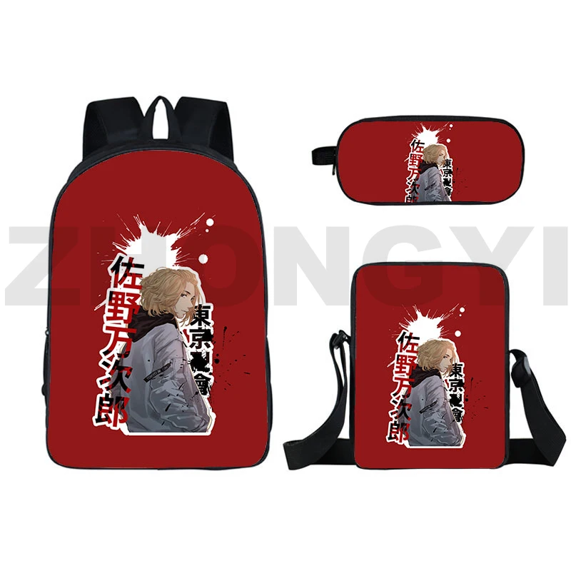 

Trendy Anime Tokyo Revengers 3D Print 3pcs/Set pupil School Bags Laptop Daypack Backpack Inclined shoulder bag Pencil Case
