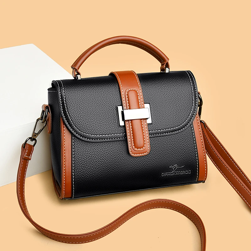 

Women Top Handle Shoulder Bag 2022 New Leather Vintage Luxury Designer Handbag Fashion Crossbody Purse Evening Classic Lady Tote