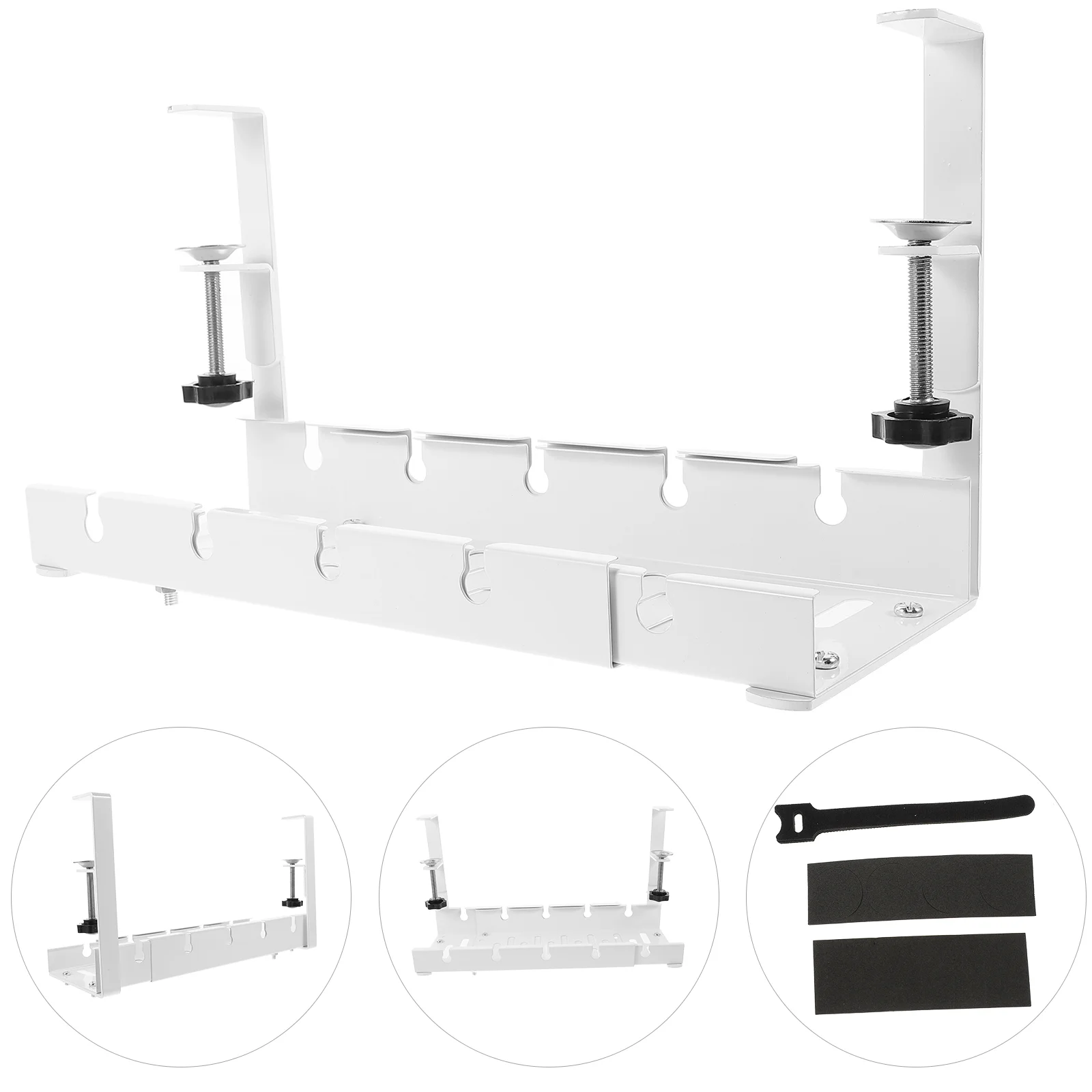 

Wire Hiders Desk Cord Management Organizer White Office Cable Tray Basket Table