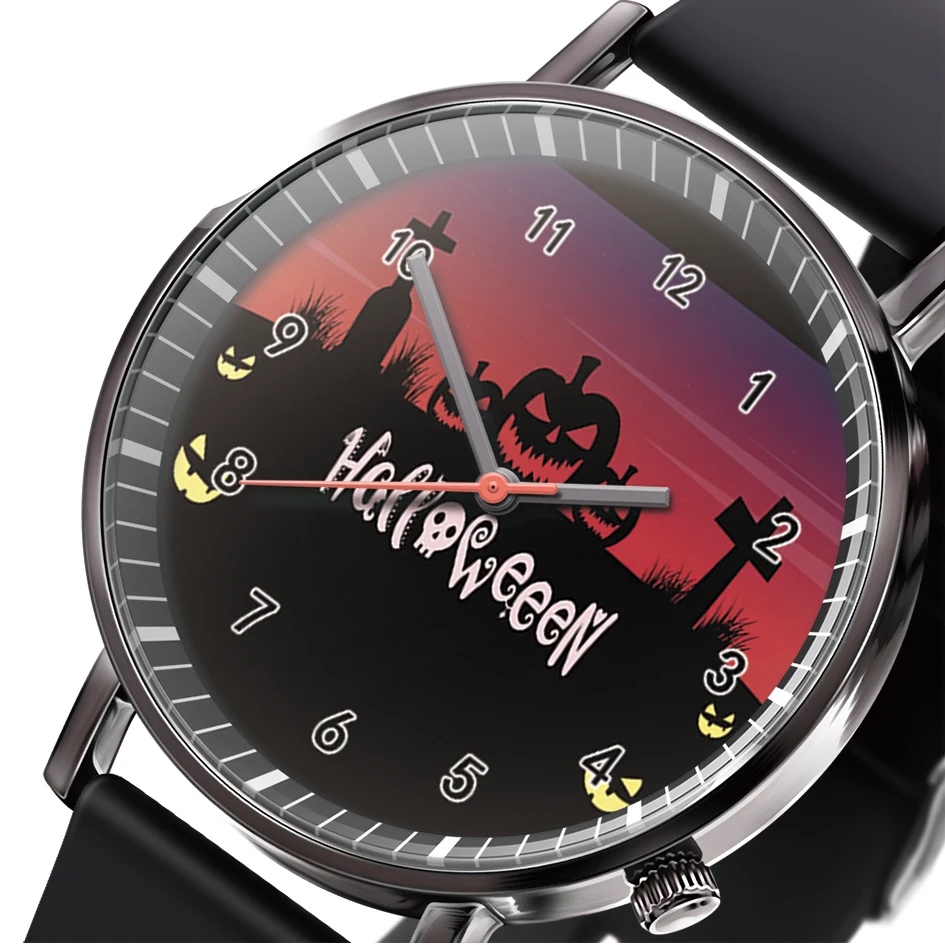 MISS WHITE new casual watch Halloween trend witch horror pumpkin men and women quartz watches casual Wrist Watch
