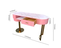 yoocell pink color leather velvet fabric gold stainless steel frame manicure table set chair for nail salon spa beauty salon