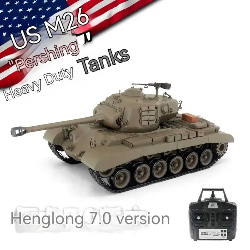 

Henglong 3838-1 Радиоуправляемый Танк 1/16 США M26 Panxing Rc тяжелый танк Rtr с имитацией трека детская игрушка с дистанционным управлением