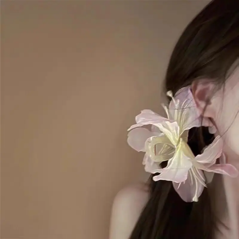 Женские трехмерные зажимы для волос с цветком лилии красивые красивой задней