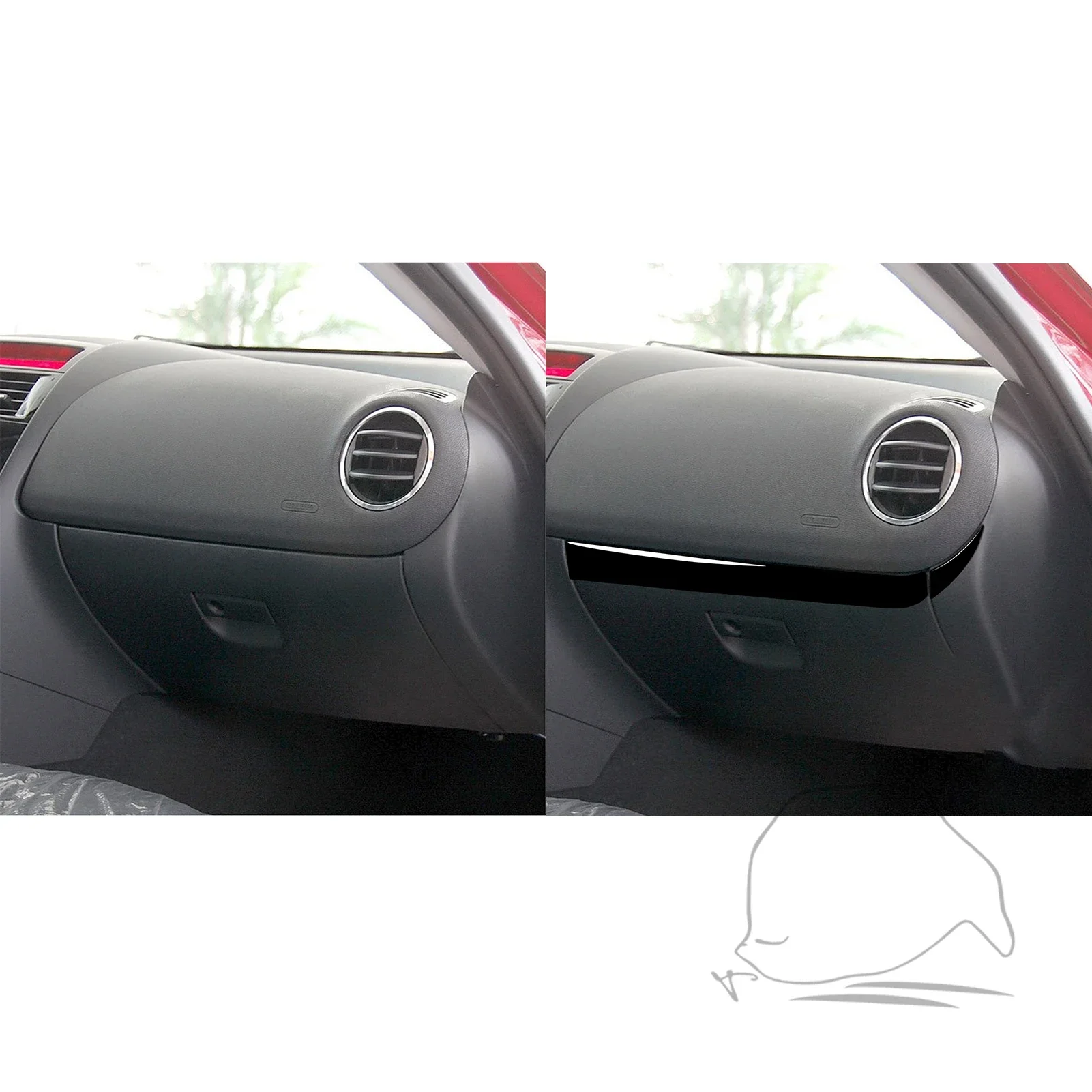 Для Mazda RX8 2004 2005 2006 2007 2008 аксессуары для салона автомобиля черная пластиковая