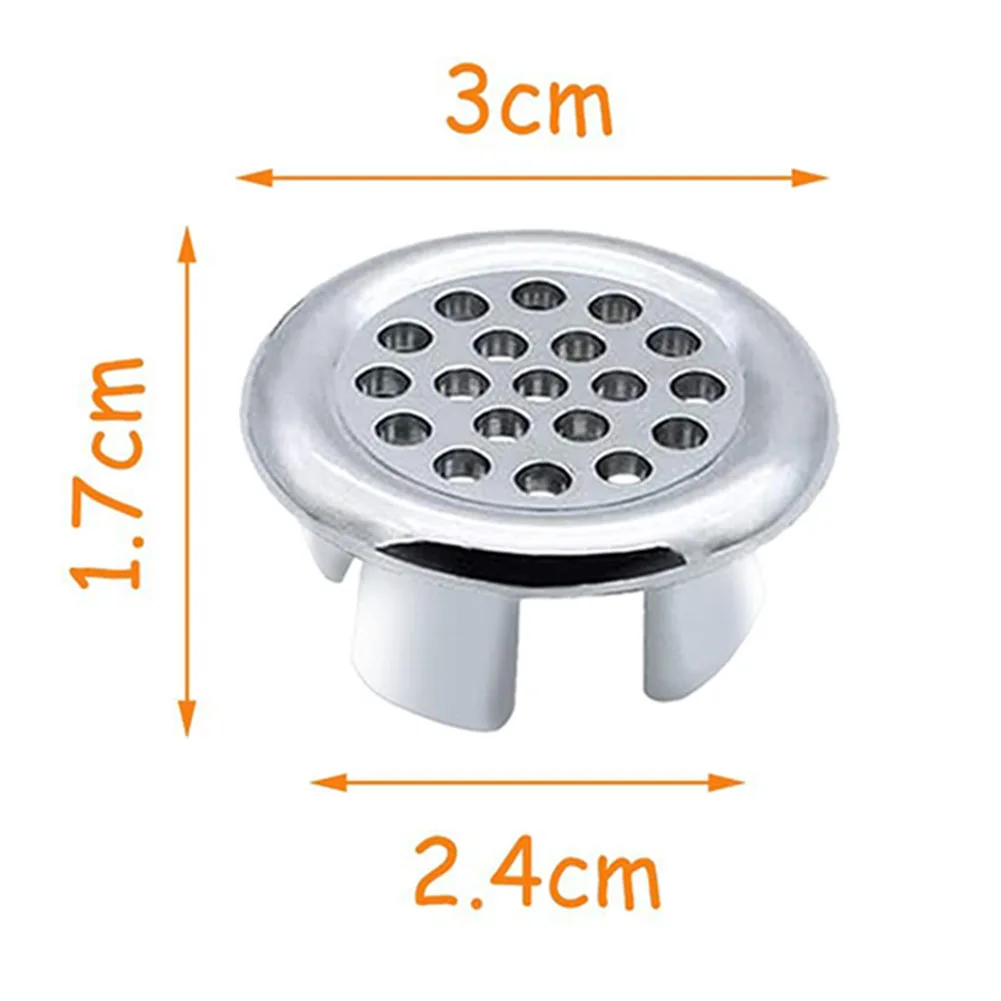 

3pcs Plastic Bath Sink Overflow Ring Basin Sink Round Ring Electroplating Overflow Ring Chrome Hole Cover Cap Accessorie