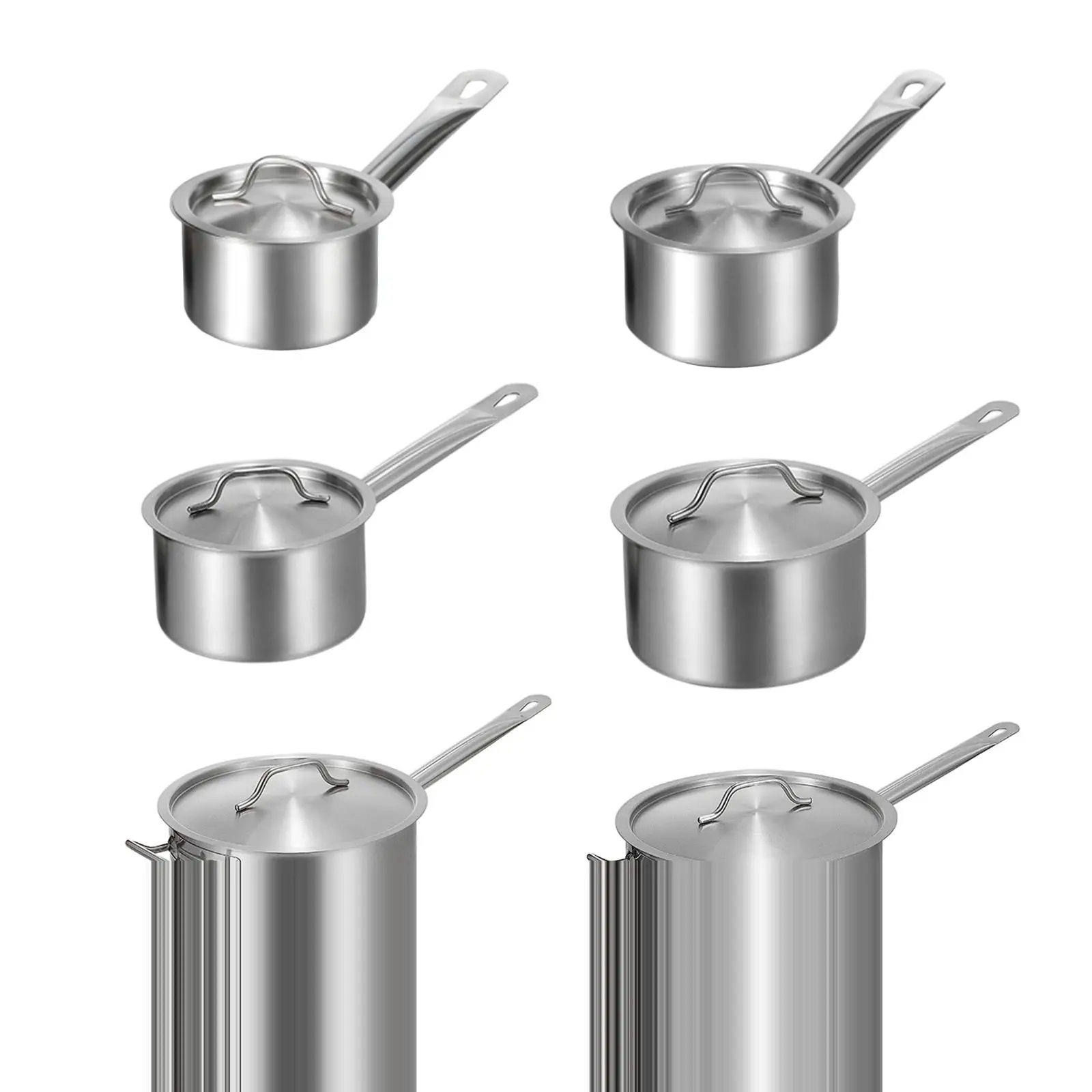 Индукционная кастрюля с крышкой из нержавеющей стали для супа и макарон