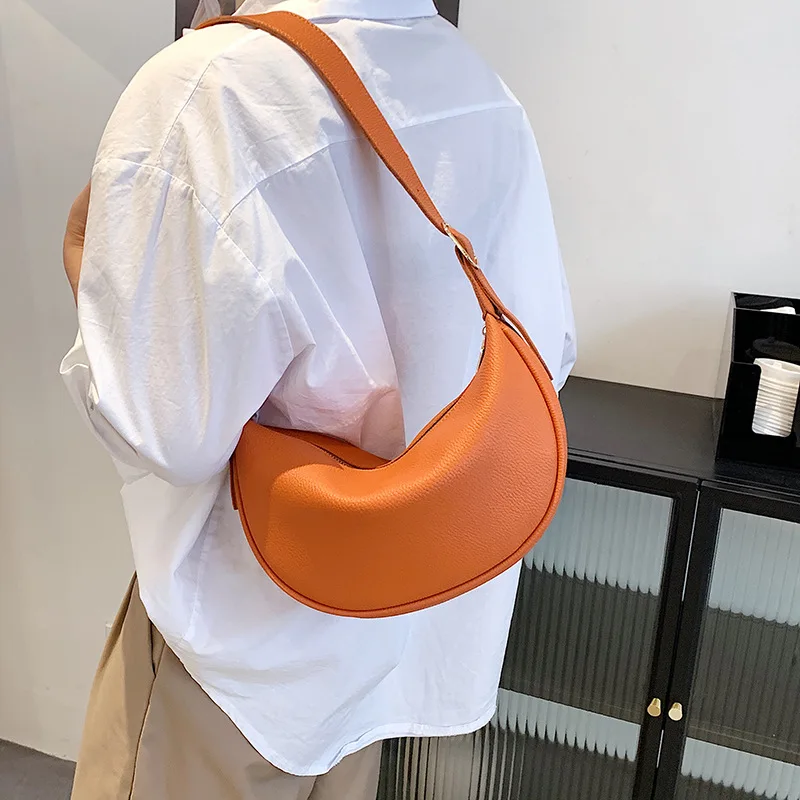 Half Moon Armpit Bag Women's Bag 2021 Summer New Fashion Cross Bag Simple Single Shoulder Dumpling Bag
