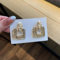 modern jewelry geometric earrings hot sale cool style metallic alloy gold color french temperament women earrings for party