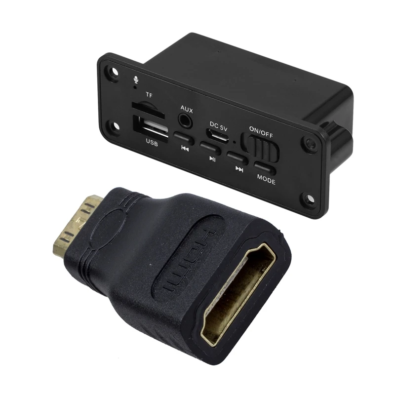 

1 шт. мини-HDMI-порт для стандартного HDMI-кабеля и 1 шт. Плата декодера MP3 Bluetooth 5,0