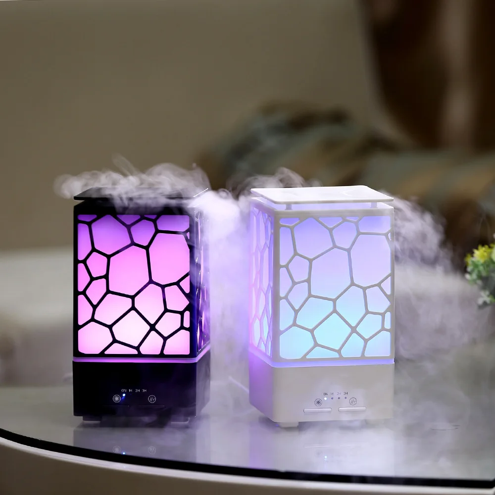 

Portable 300ml Humidifier Water Cube Aroma Diffuser Aroma Diffuser Ultrasonic Humidifier Atmosphere Colorful Light For Home