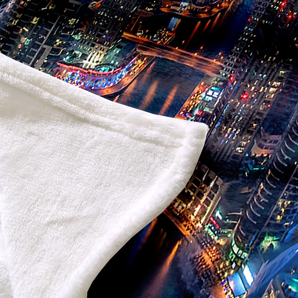 HUANZHUANG Модное искусство 3D Hd печать ночного видения городских высотных зданий