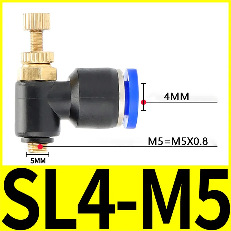 

Пневматический дроссель регулятор скорости SL M3, M5, 1/8", 1/4", 3/8", 1/2"
