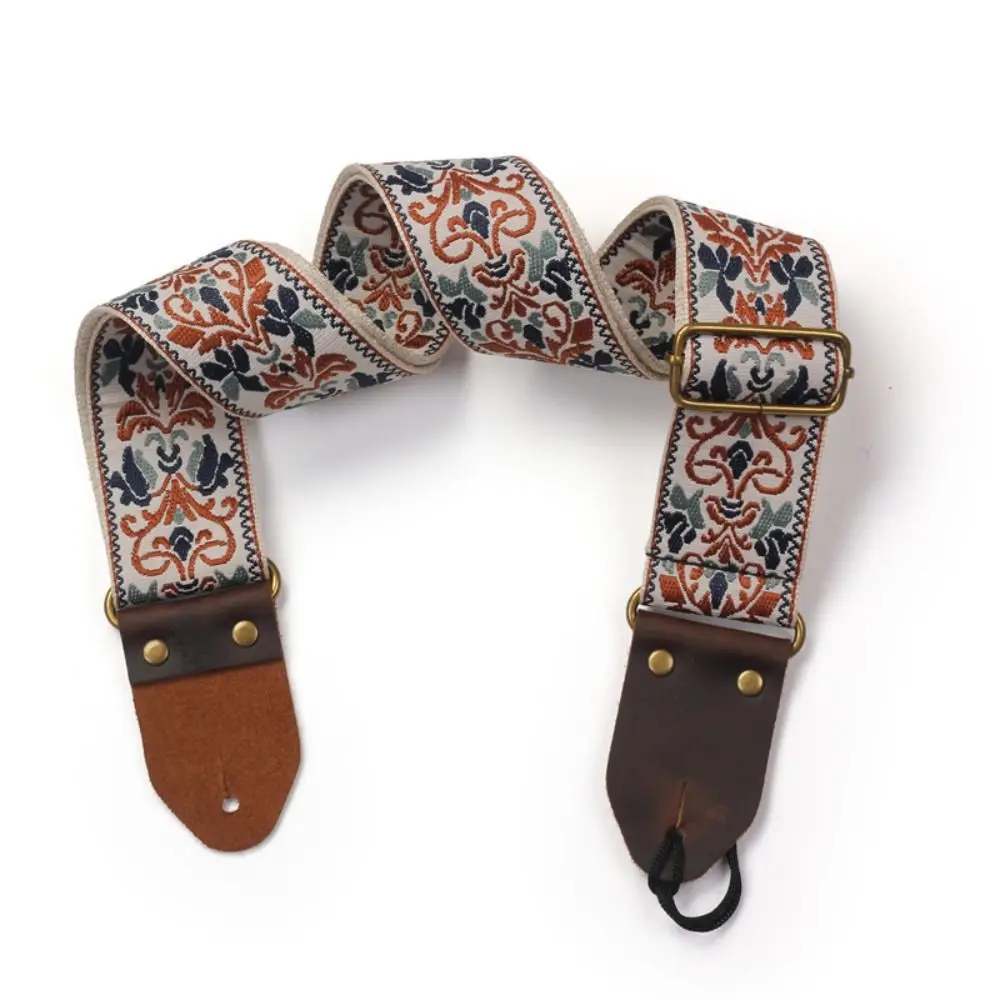 Винтажный ремень для гитары с цветочной вышивкой хвостовой медиатор