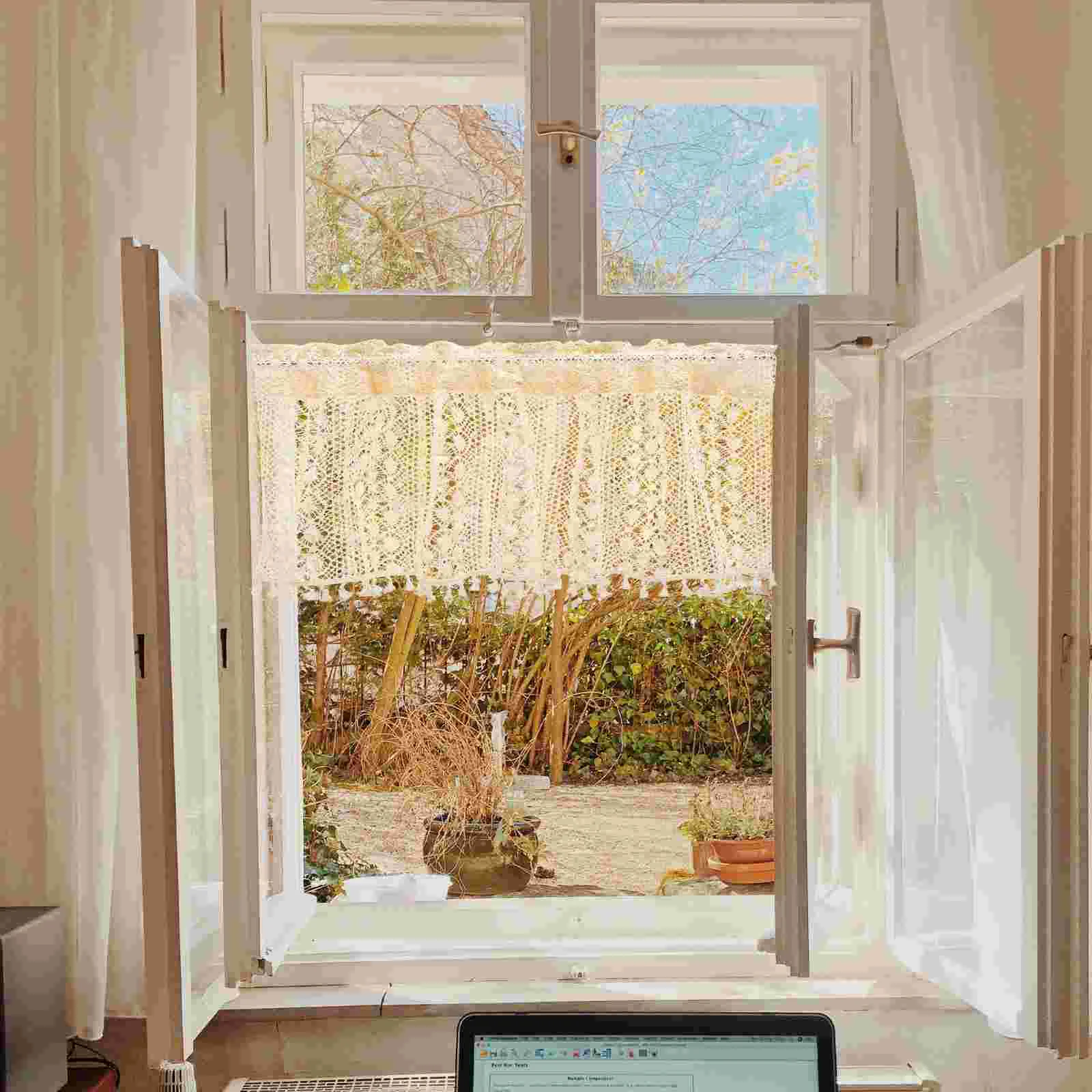 

Crochet Cabinet Curtain Short Curtain Kitchen Cafe Half Curtain Window Privacy Curtain Home Supply