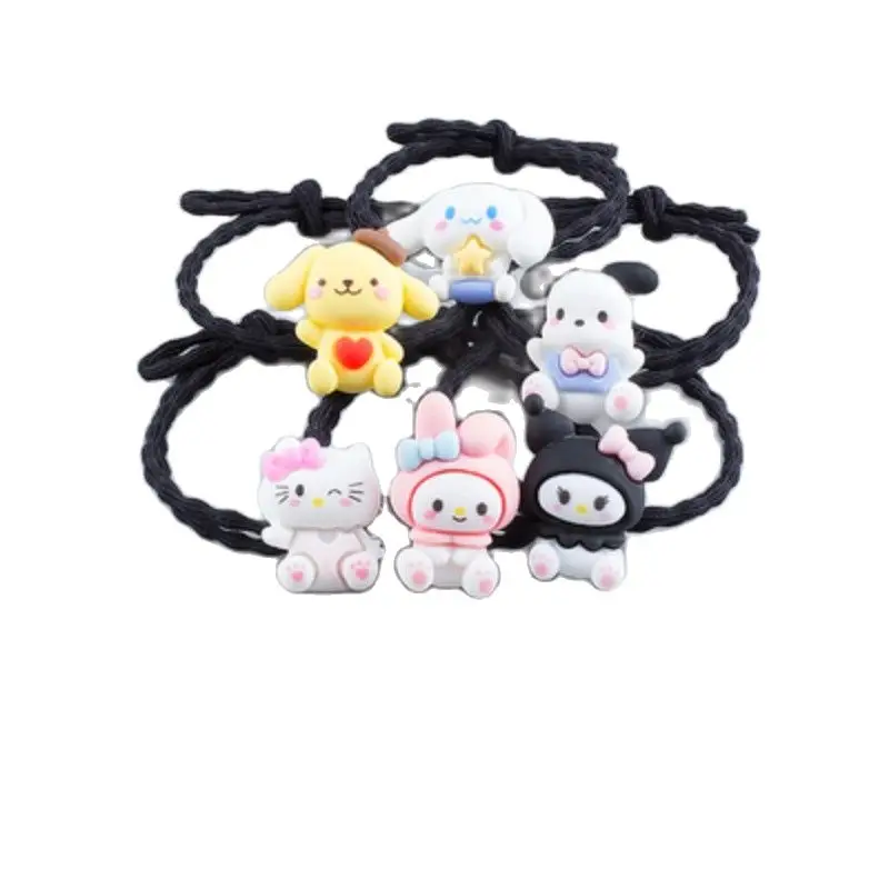 

Kawaii Kuromi My Melody Cinnamoroll новая веревка для волос для девочек Sanrio аниме милая Женская повязка на голову с привязанным сердцем повседневное сочетание