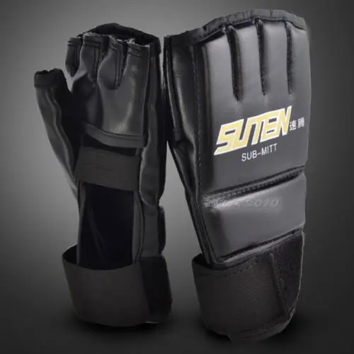 

Pu Leather MMA Muay Thai Training Punching Bag Mitts Sparring Boxing Gloves Gym T8