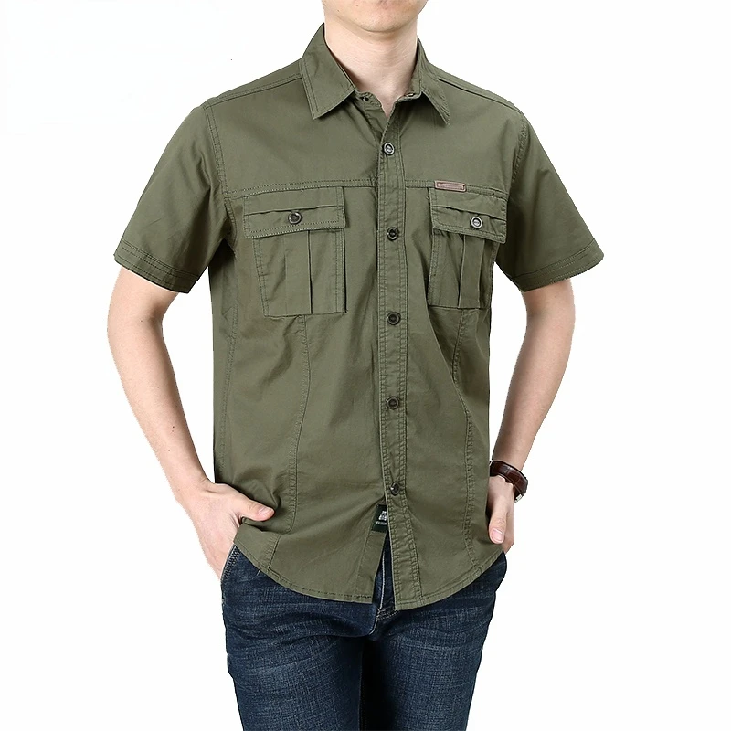 Men's Shirts 2022 Oversized Social Shirt For Men Summer Tee Short Sleeve Mens Casual Clothes Man Blouse Cotton Male New Clothing