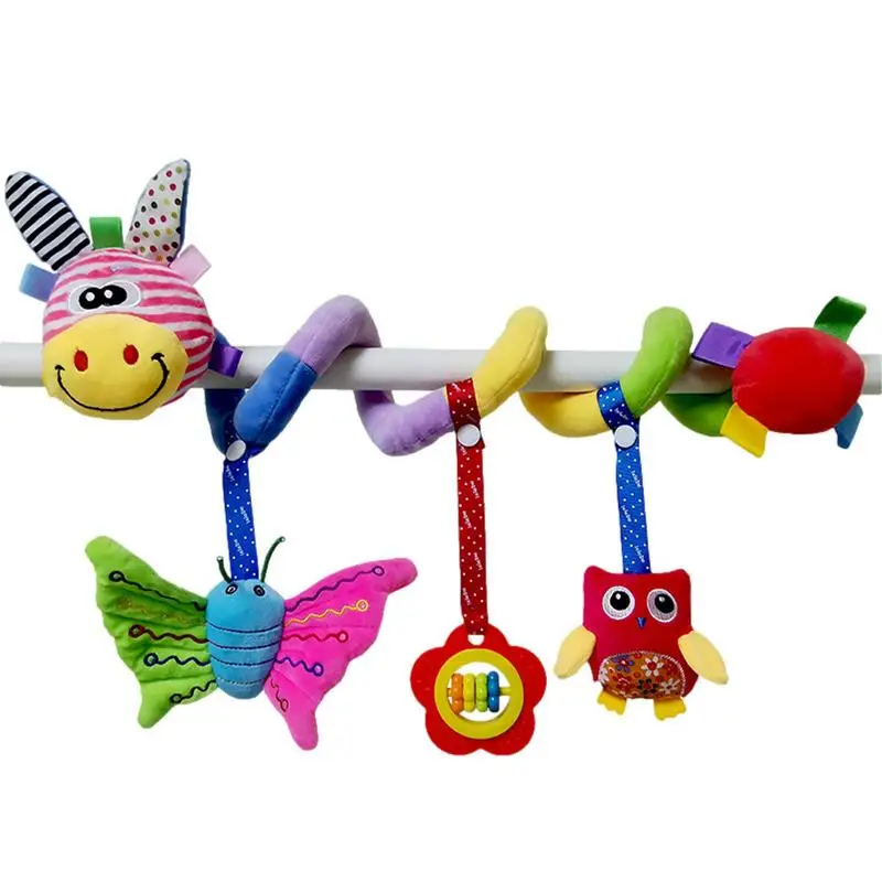 

Baby Stroller Crib Pram Bed Hanging Toy Cute Musical Plush Cartoon Animal Toy Appease Soothing Hand-eye Coordination