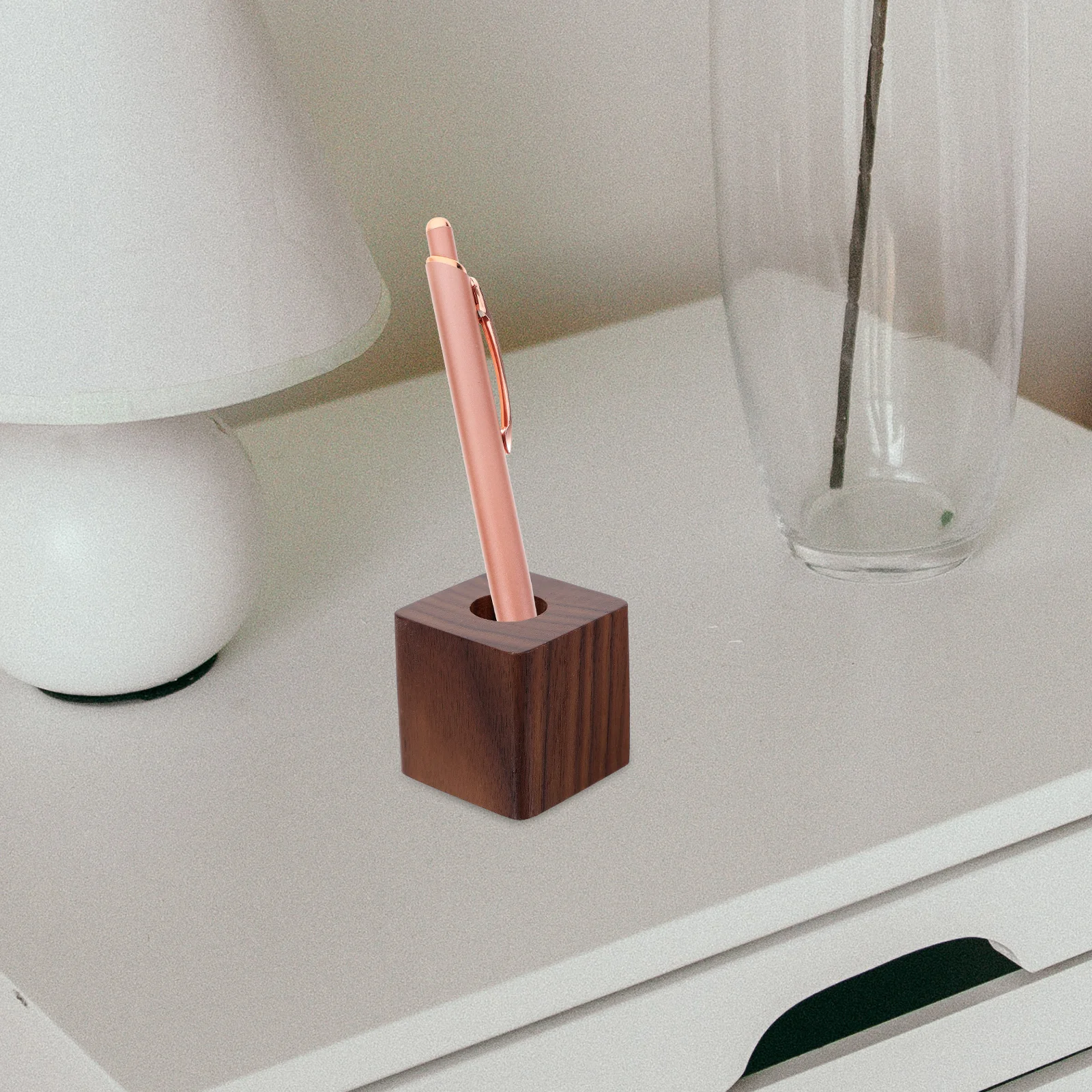 Подставка для ручек из орехового дерева настольный одинарный держатель
