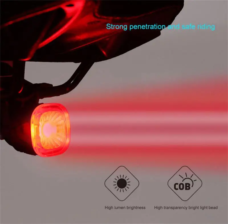 

Antusi Q4 Intelligent Tail Lamp Bicycle Tail Light Waterproof Safty Warning Lamp Mountain Bike Cycling Lamp Bicycle Accessories