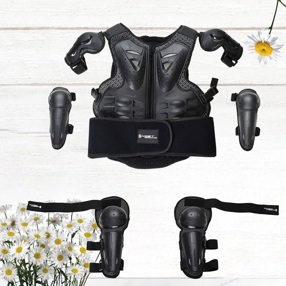 

1 Set Protective Costume Kit Breathable Practical Protector Guard Knee Pads Protective Vest for Kids Riding