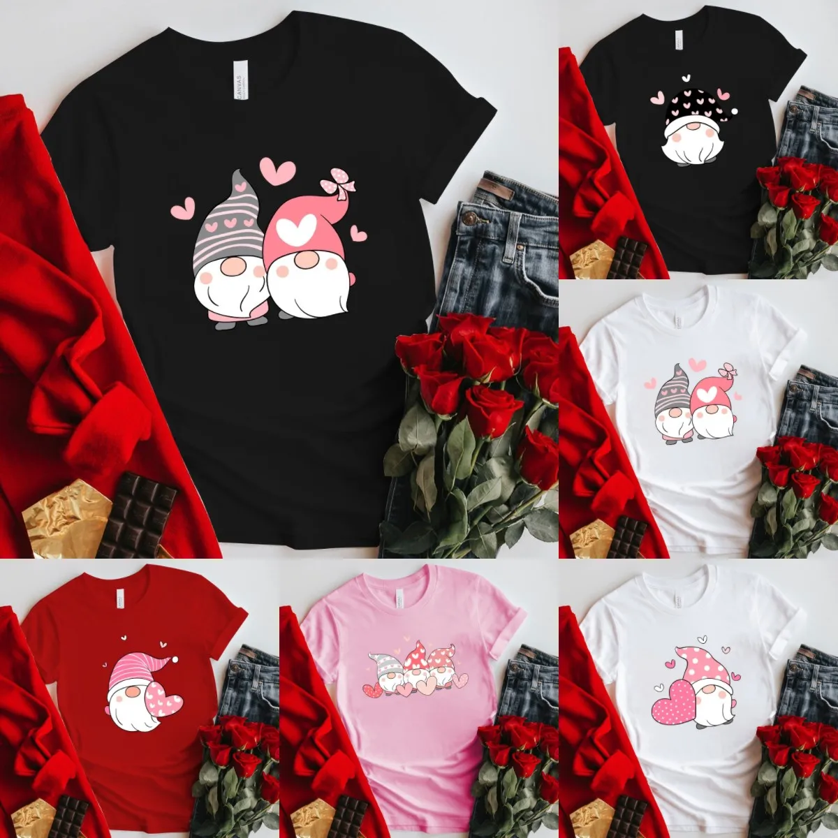 

Футболка женская с коротким рукавом, милая мультяшная рубашка с принтом карлика, милый топ в стиле Харадзюку для пар, на лето